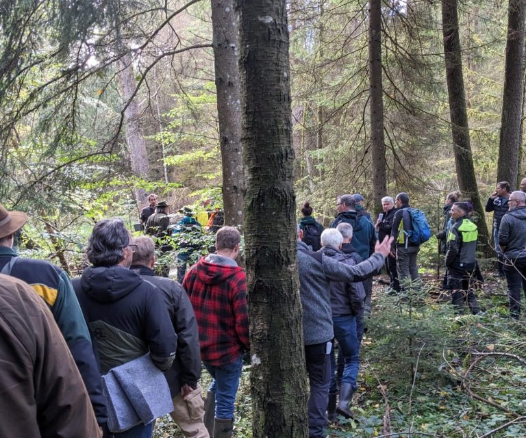 Biberberatergruppe - Petra Kuch Gruppe von Biberberaterin im Wald